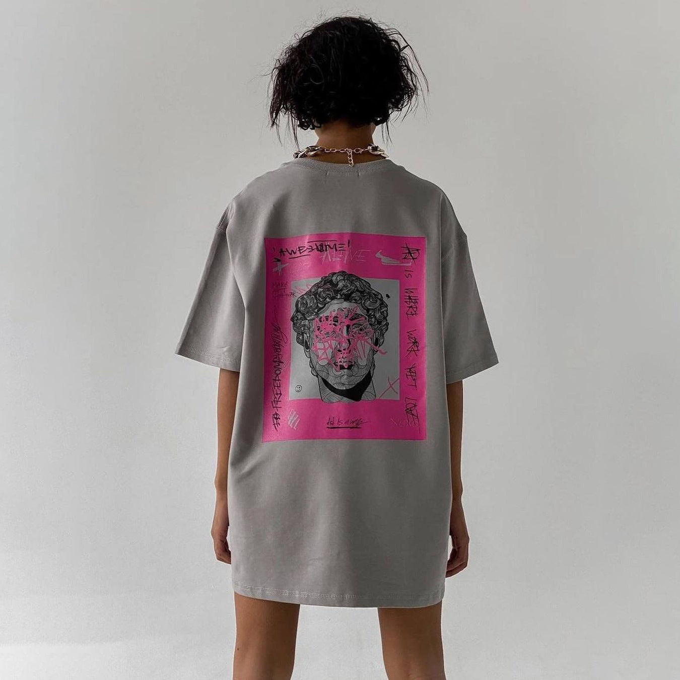 Oversized Dames T-shirt Met Print
