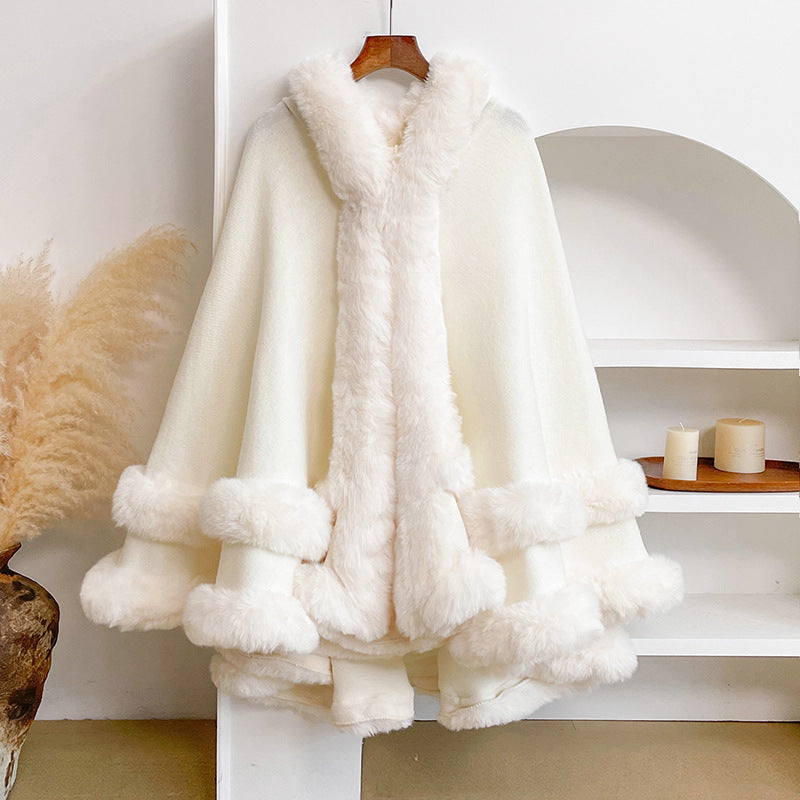 Cashmere knitted cardigan shawl cape coat