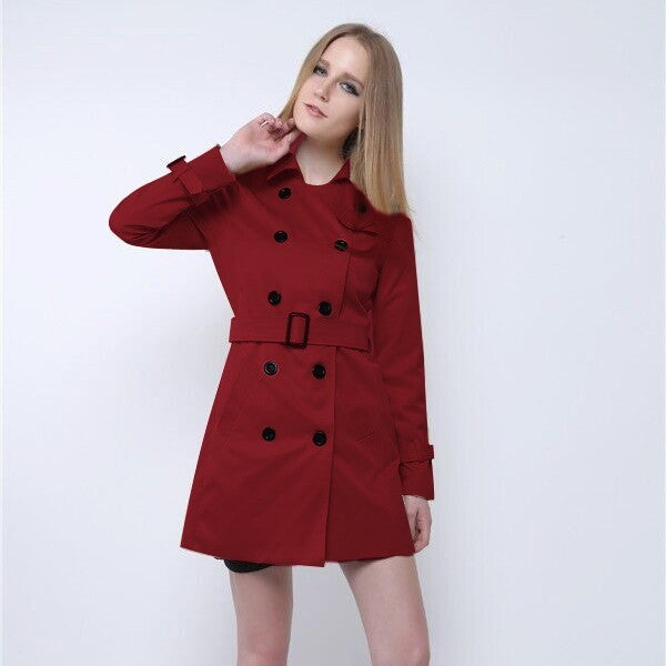 Europese en Amerikaanse slanke elegante trenchcoat