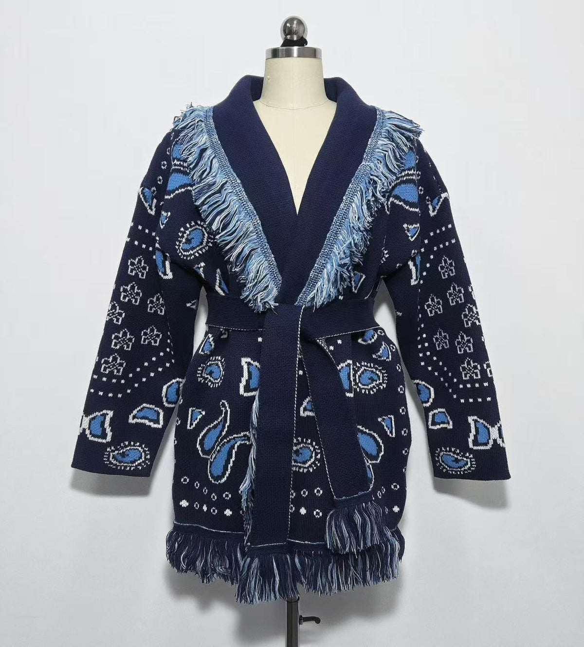 Womens Retro Wool Blend Cardigan