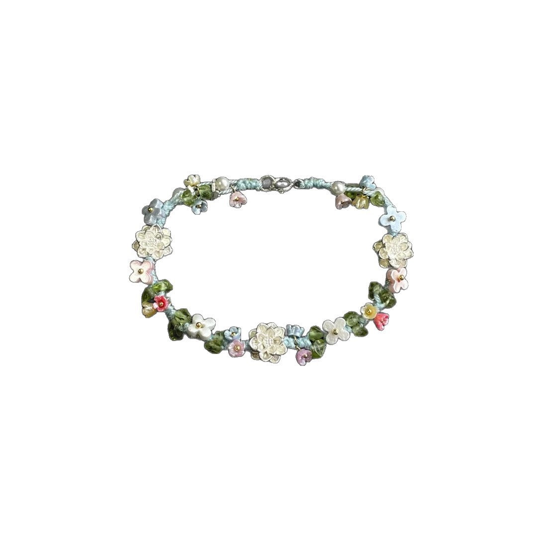 Designer Lotus Woven Silver Plated Bracelet