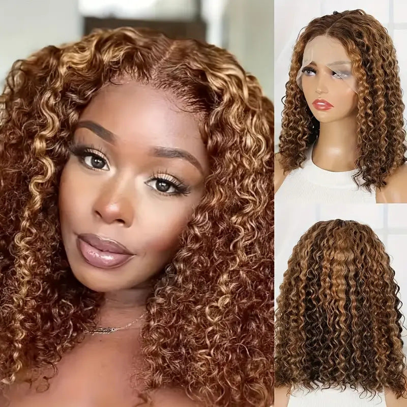 Synthetic curly front lace wig 14 inch
