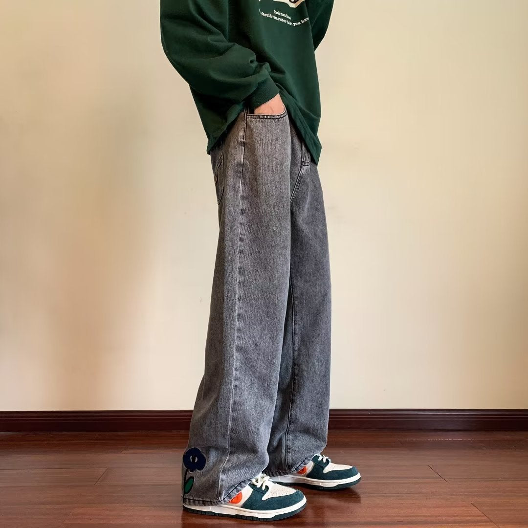 Heren Casual Trendy Retro Jeans Met Patchwork