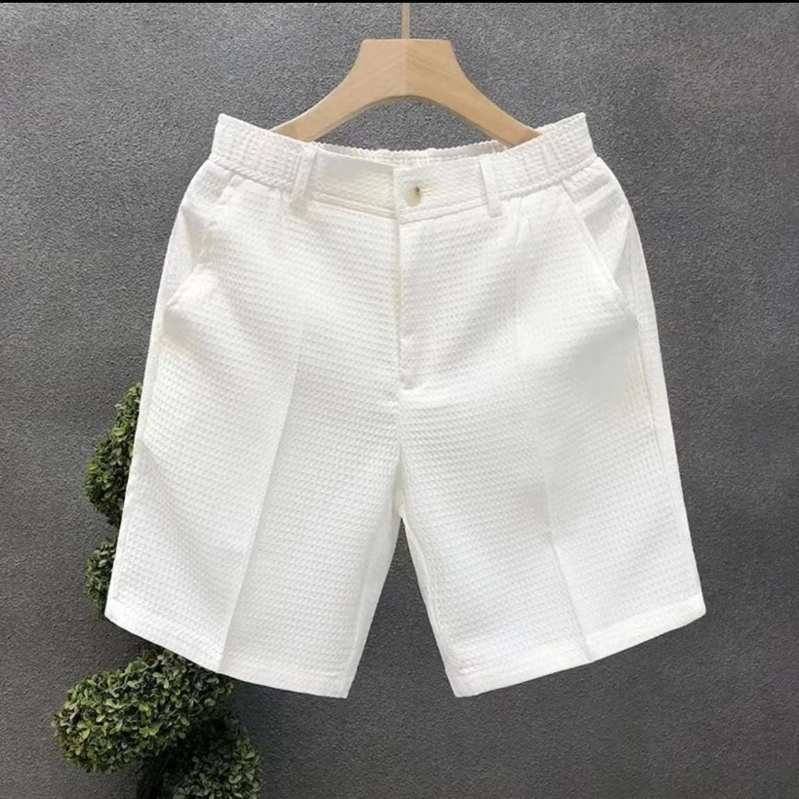 Zomer Dunne Cropped Heren Slim Fit Shorts