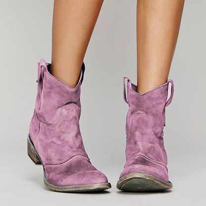 Comfortable Low-Heeled Boots in Large Sizes 40-48, Trendy Low-Cut Women's Boots, Trendy Martin Boots