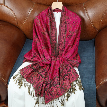 Women's Jacquard Imitation Cashmere Shawl Wrap Long Scarf