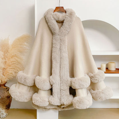 Cashmere knitted cardigan shawl cape coat