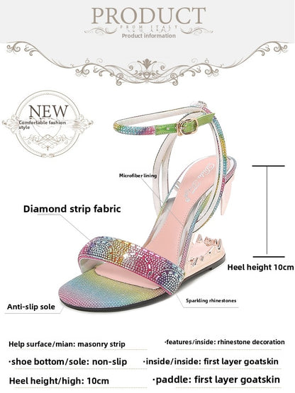 Fashion Rhinestone High Heel Sandals