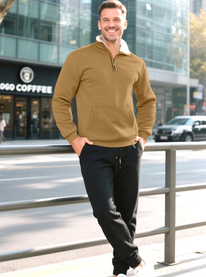 Hoodie contrasting zipper top