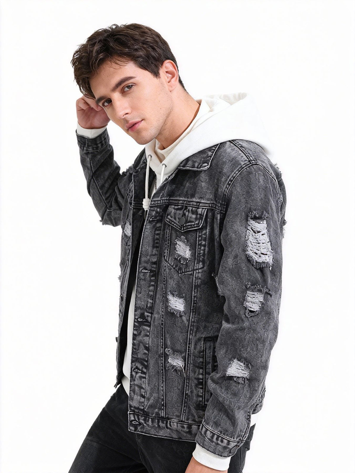 Men's Snowflake Washed Denim Jacket