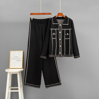 POLO collar loose jacket set
