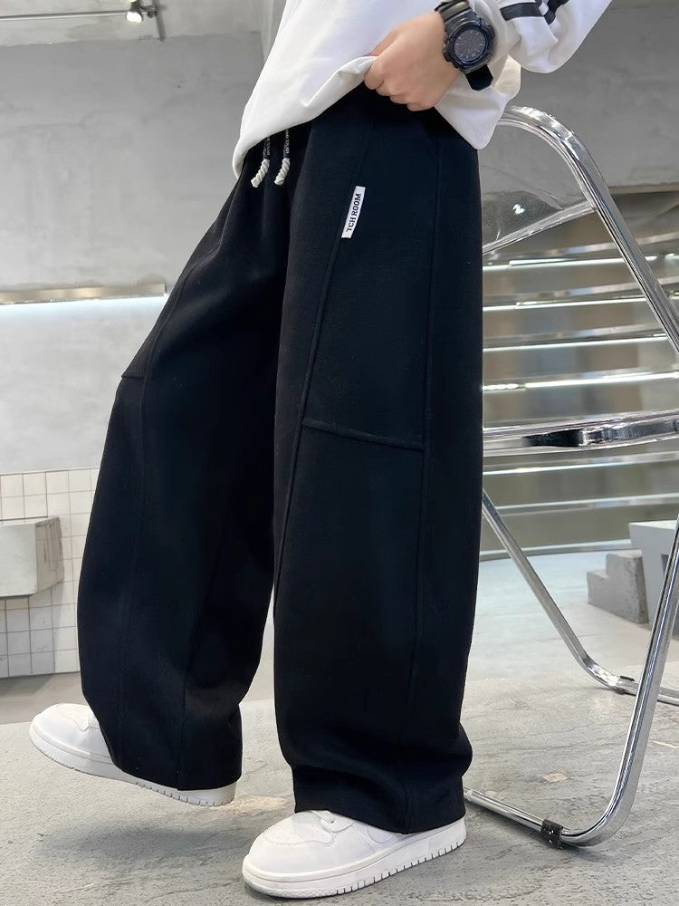 Casual katoenen sportbroek met of zonder fleece voering voor jongens