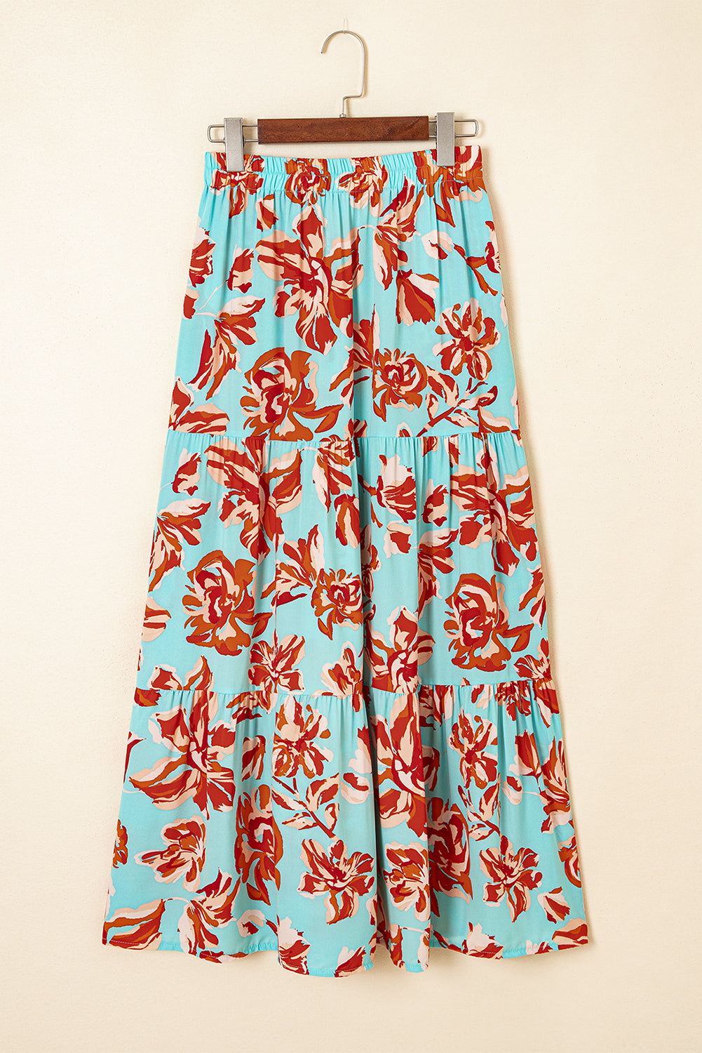 Bohemian maxi-rok met bloemenprint meerdere lagen en split
