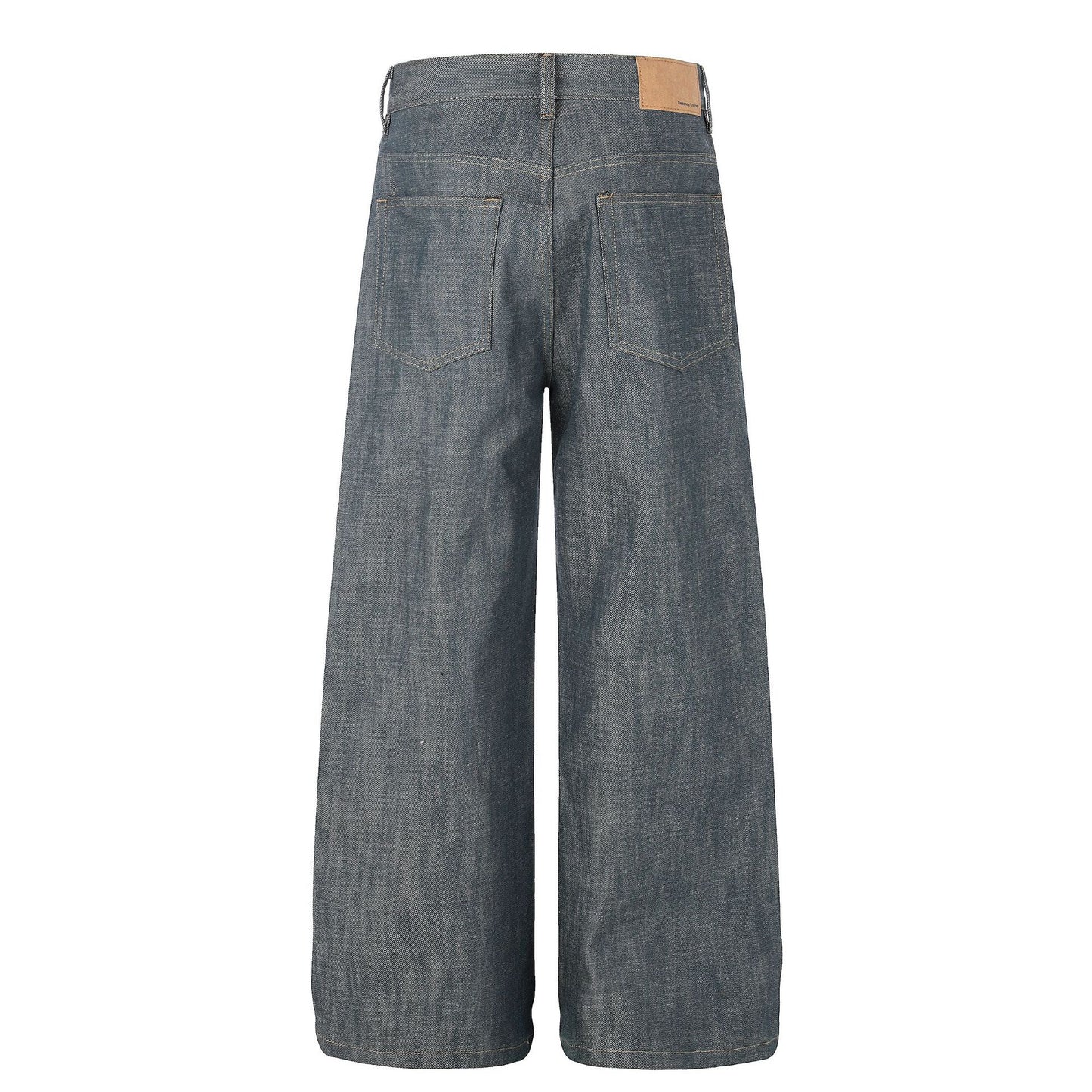 Loose Fit Cotton Denim Jeans Lake Green