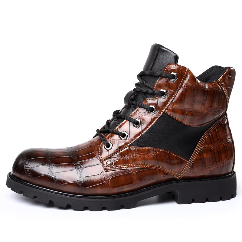 Classic Stone Texture Riding Boots