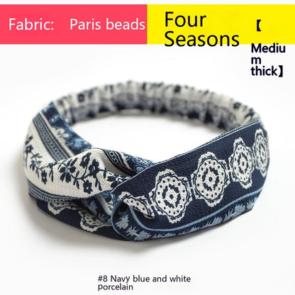Elastische gekruiste chiffon hoofdband in Boheemse stijl