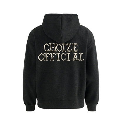 Hoodie met parelmoeren letters unisex