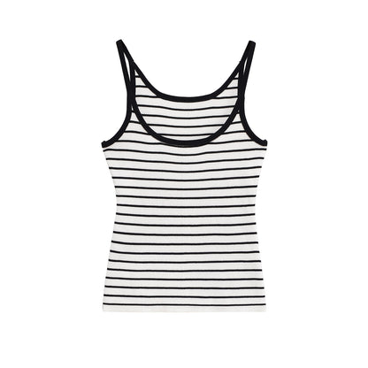 Women's European and American striped sleeveless camisole top