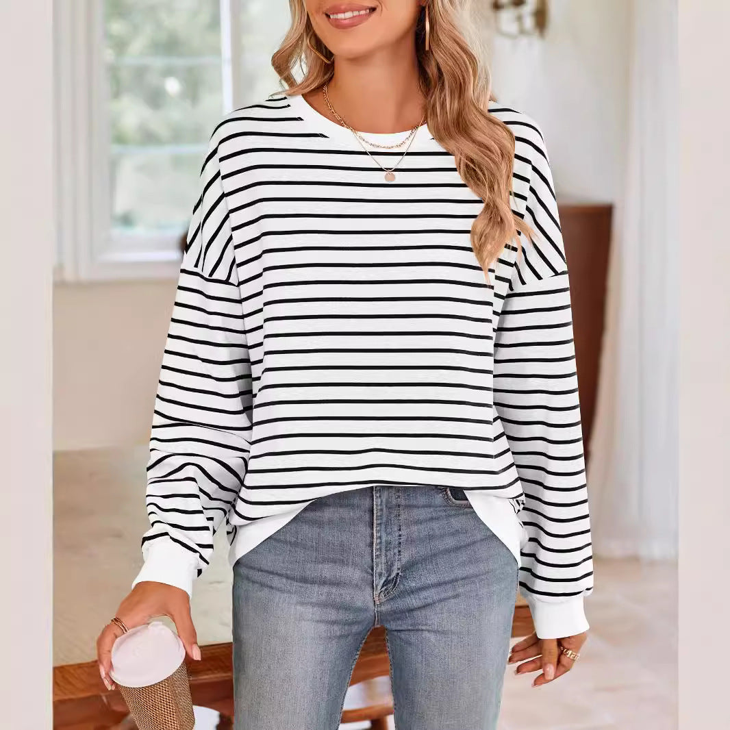 Oversized Striped Long Sleeve Dress