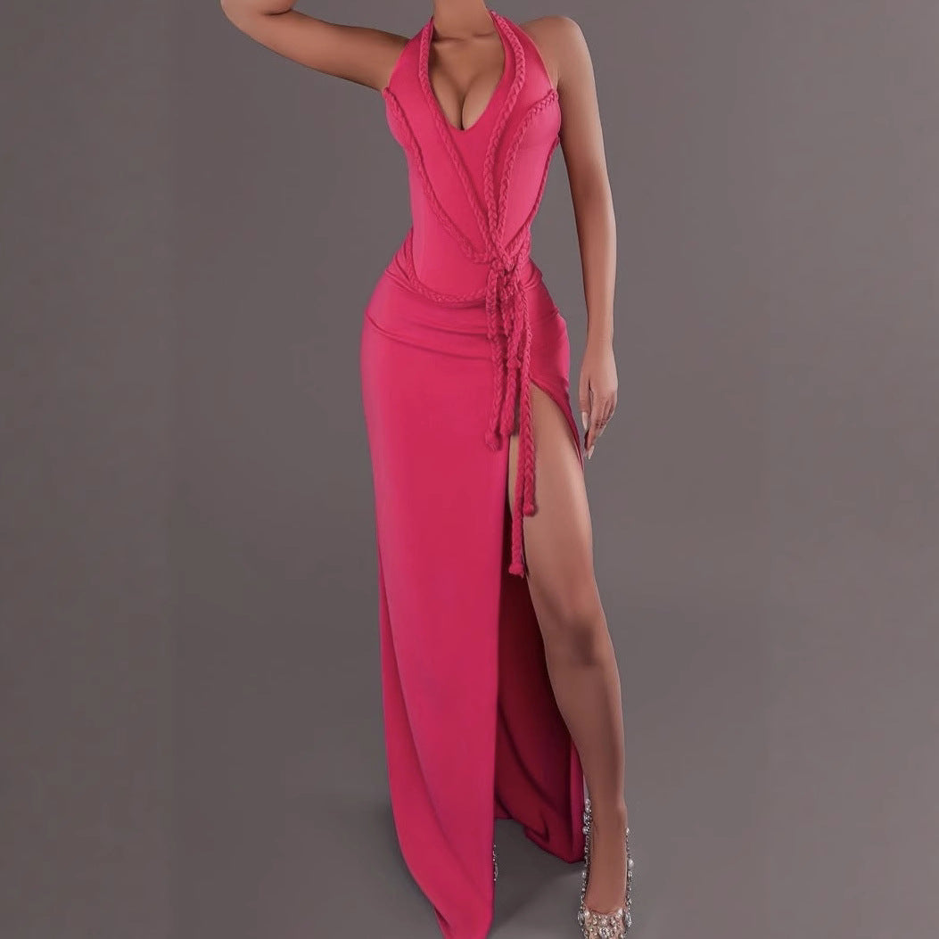 Party Hollow Out Backless Long Bandage Dress