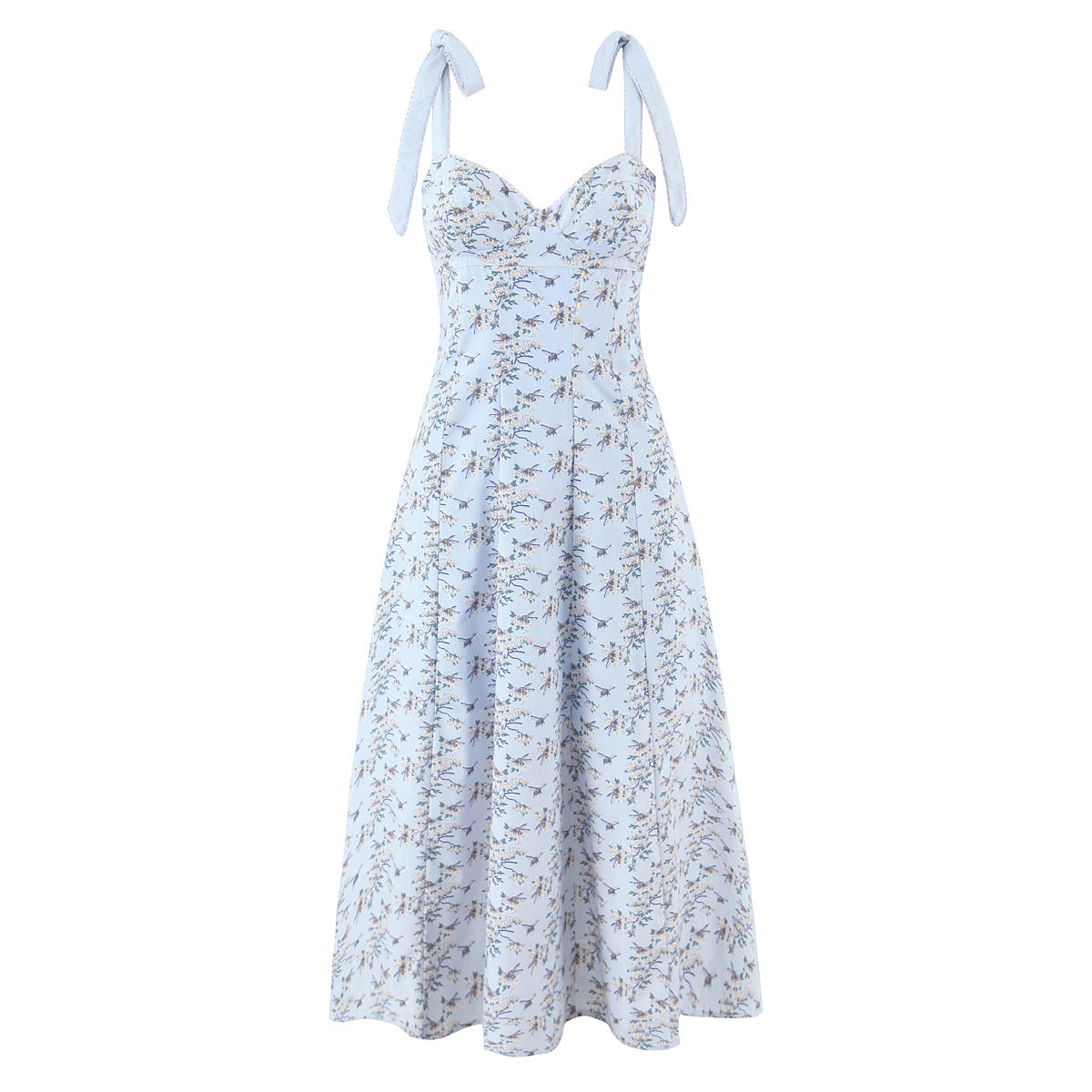 Floral bow suspender dress