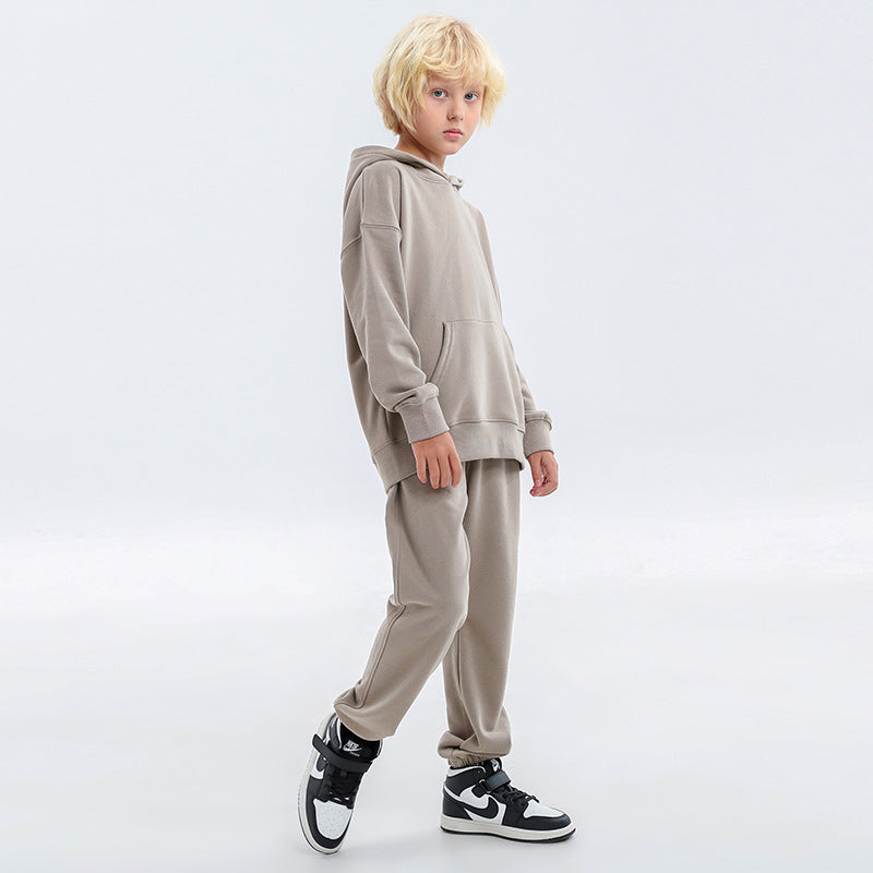 Kinder effen katoenen joggingpak unisex
