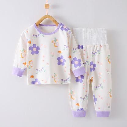 Childrens Cotton Pajama Set Long Sleeve Two-Piece