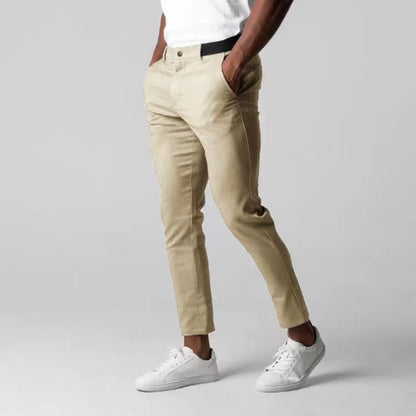 Heren Slim Grijs Business Rechte Pantalon