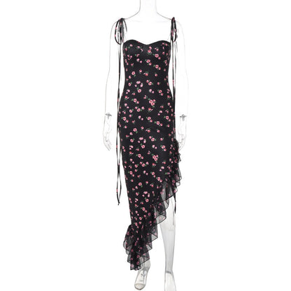Fashionable Printed Sexy Mesh Lace Lace Dress