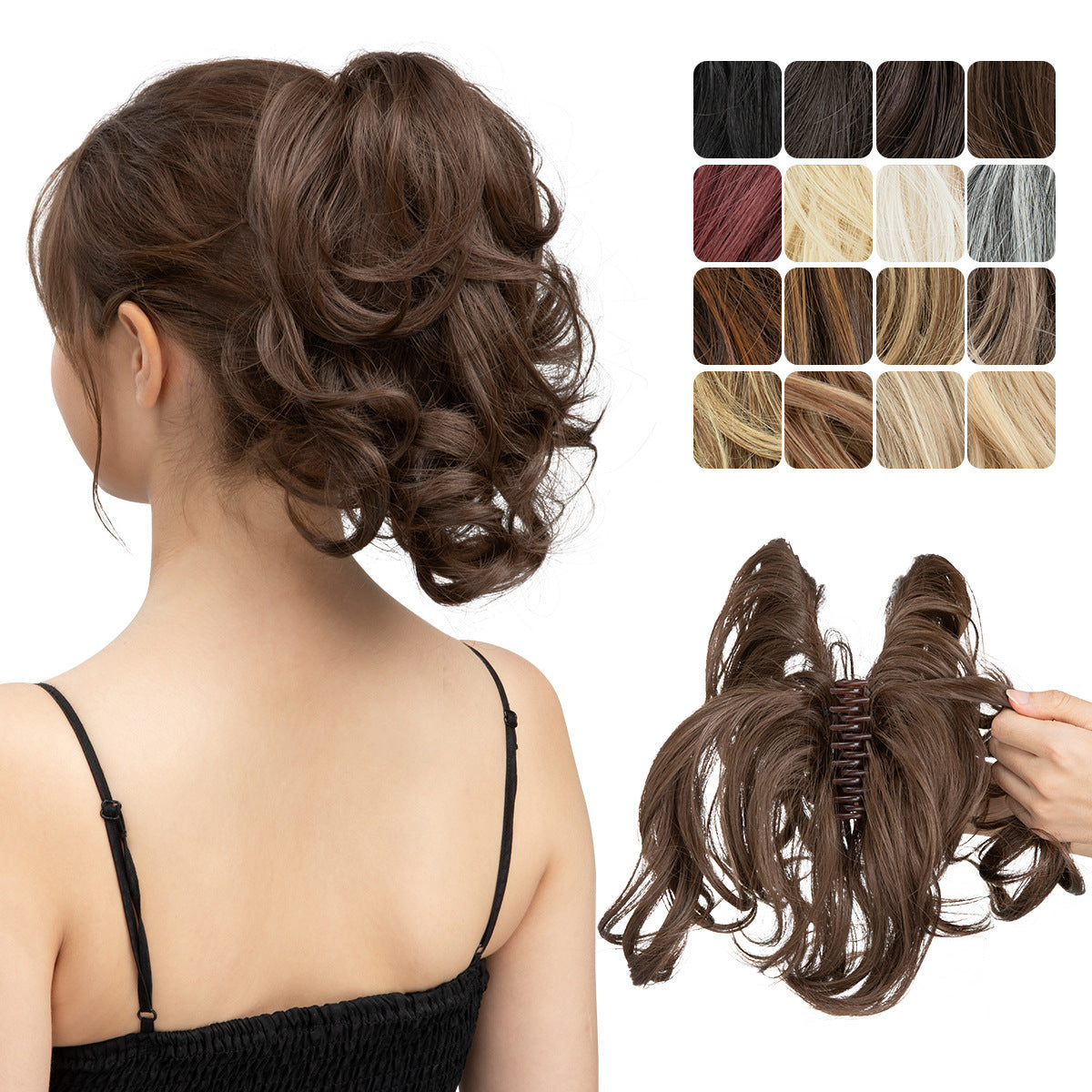 Short Synthetic Adjustable Fluffy Natural Grip Ponytail