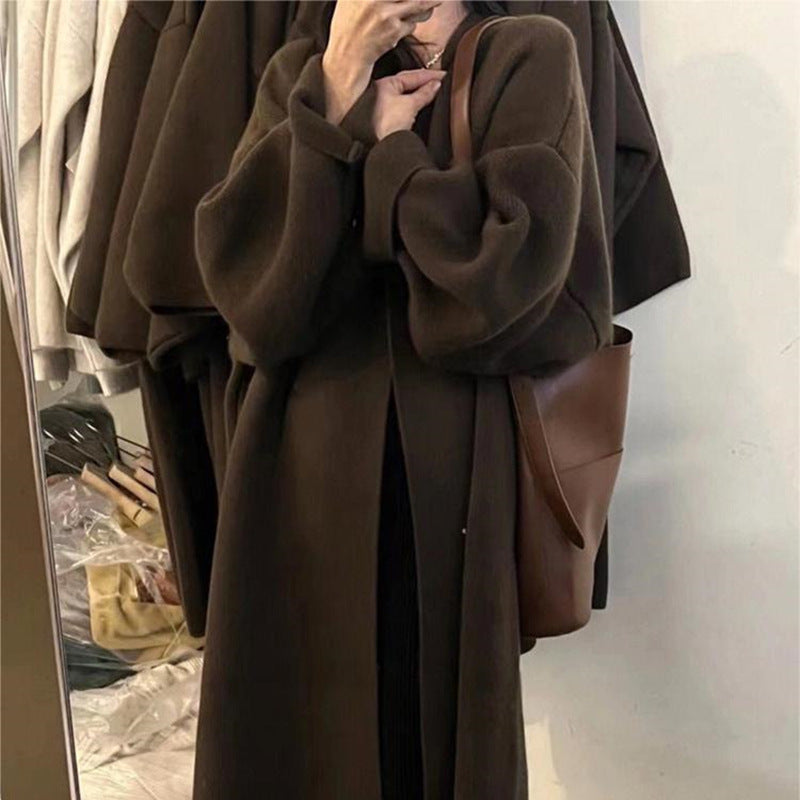 French Retro Long Knit Cardigan for Women