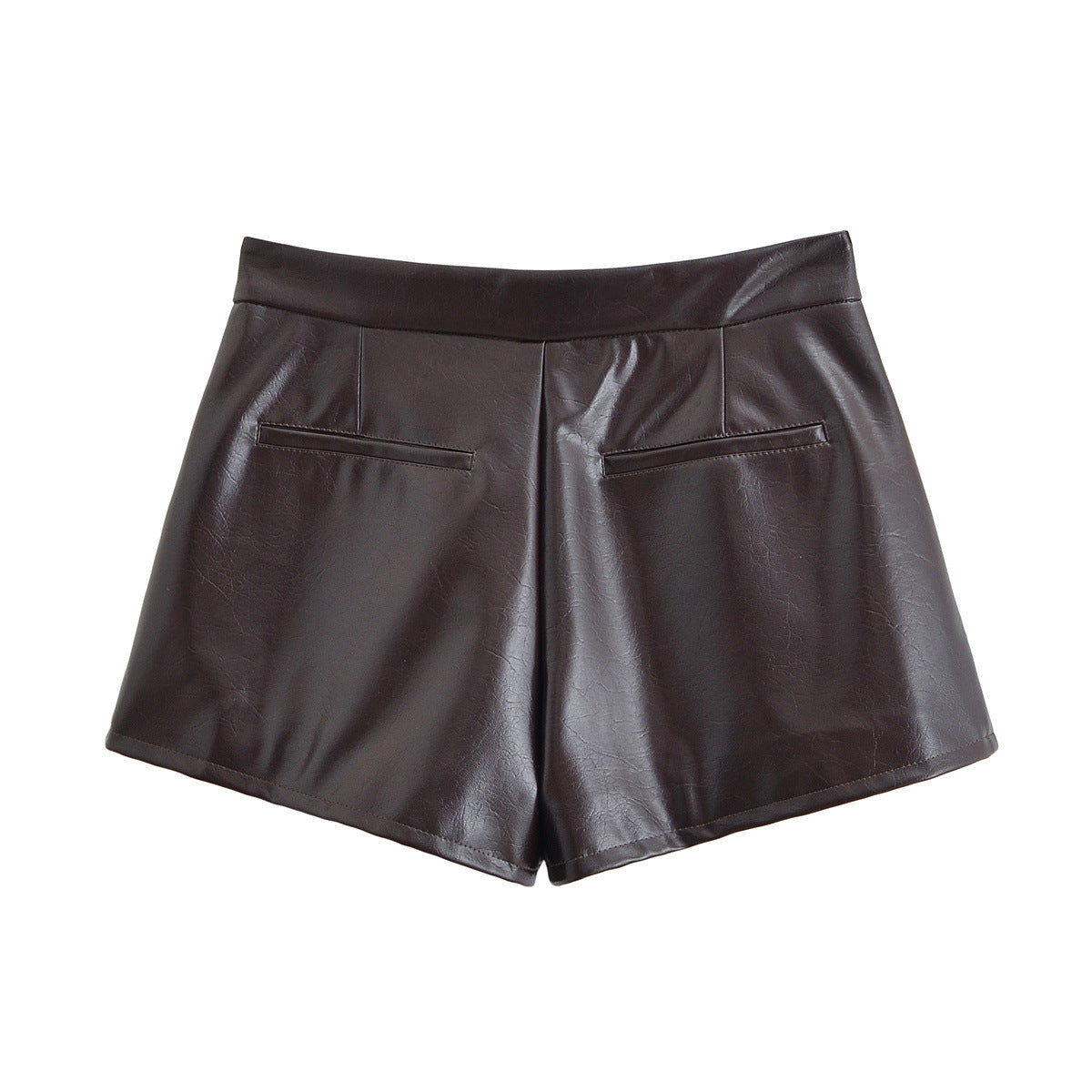 Stoere leren shorts met wijde pijpen voor dames
