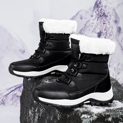 Unisex Warm Fur Lined Flat Snow Boots