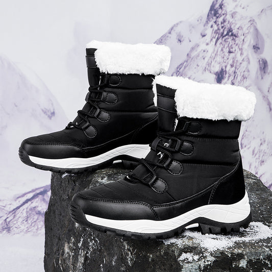 Unisex Warm Fur Lined Flat Snow Boots