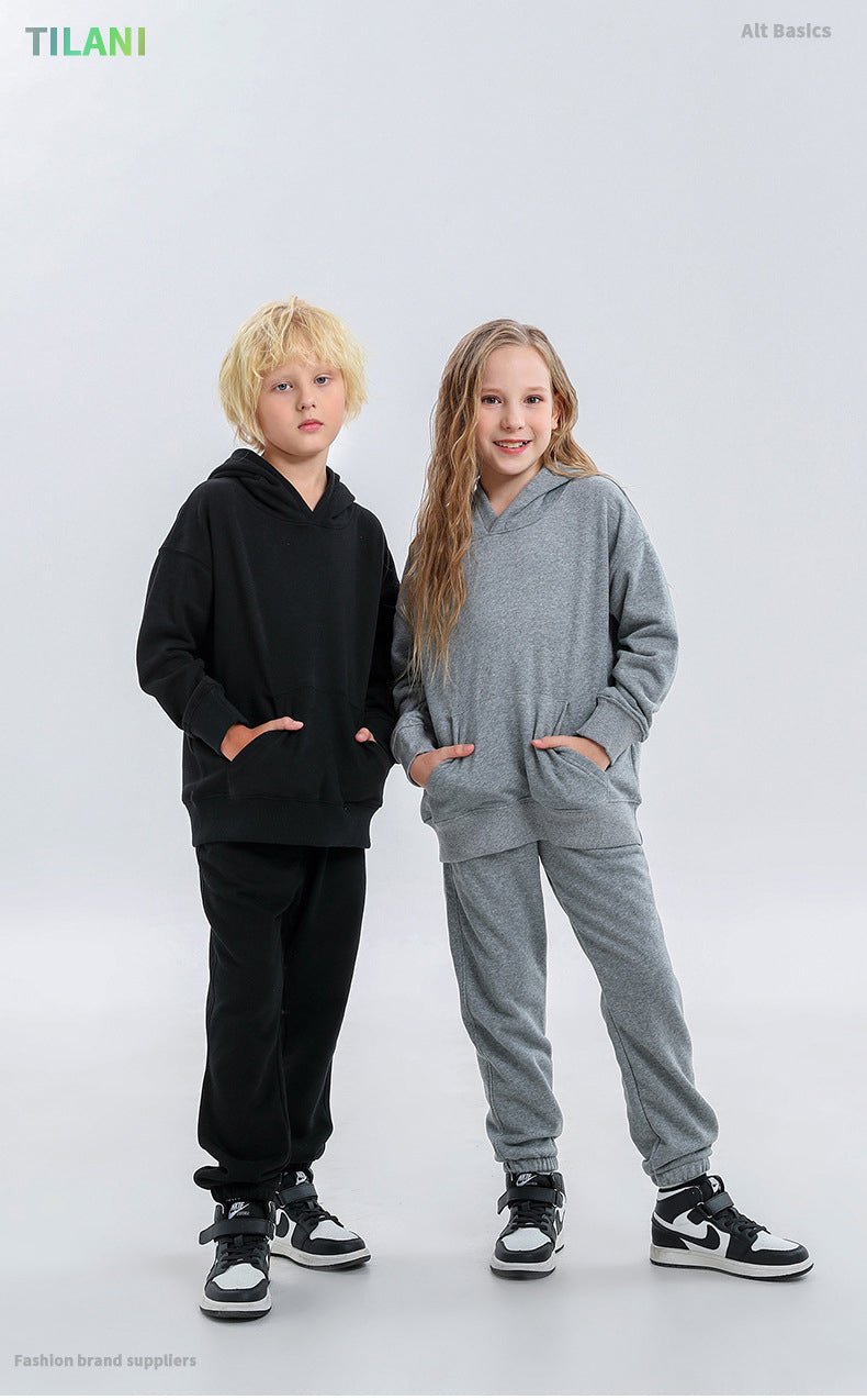 Kinder effen katoenen joggingpak unisex