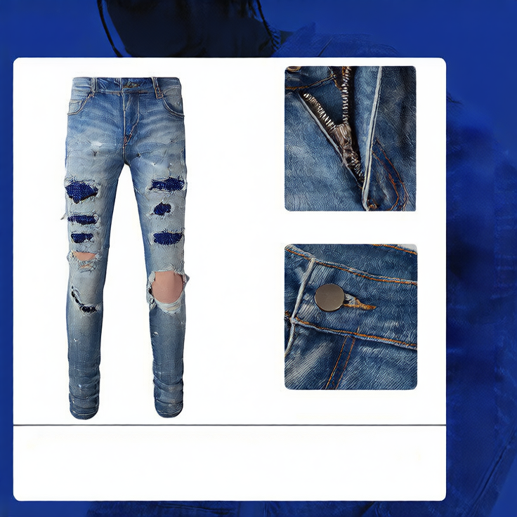 High-Street Trendy Distressed Jeans