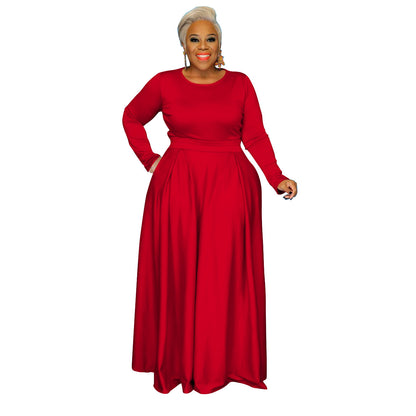 Plus size effen casual tweedelig pak