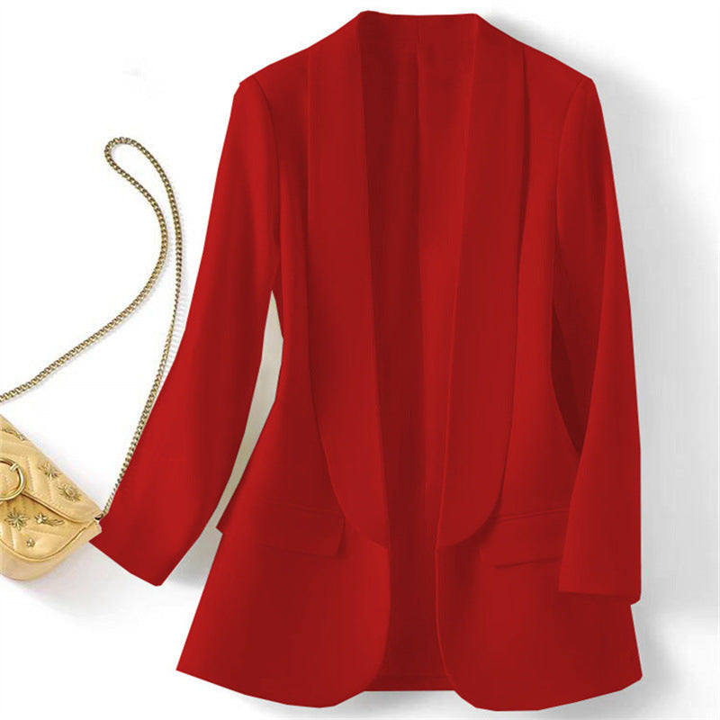 Womens Solid Color Lapel Blazer