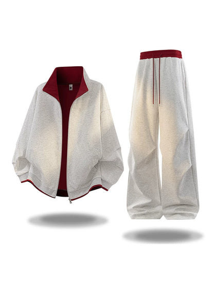 Mens Retro Cotton Blend Cardigan and Pants Set