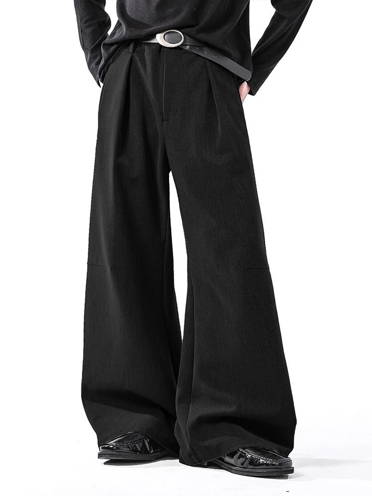 Klassieke gedrapeerde pantalon met wijde pijpen unisex