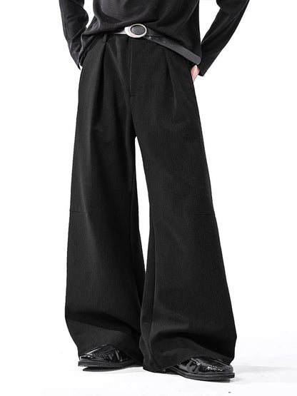 Klassieke gedrapeerde pantalon met wijde pijpen unisex