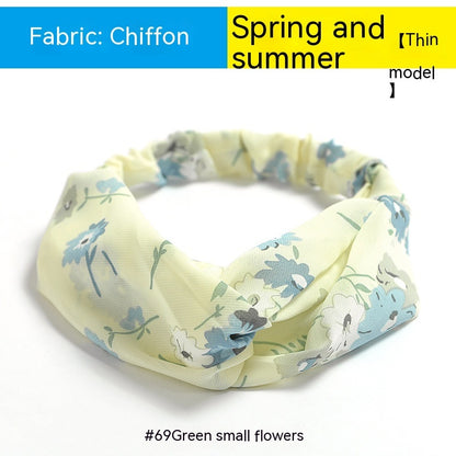 Elastische gekruiste chiffon hoofdband in Boheemse stijl