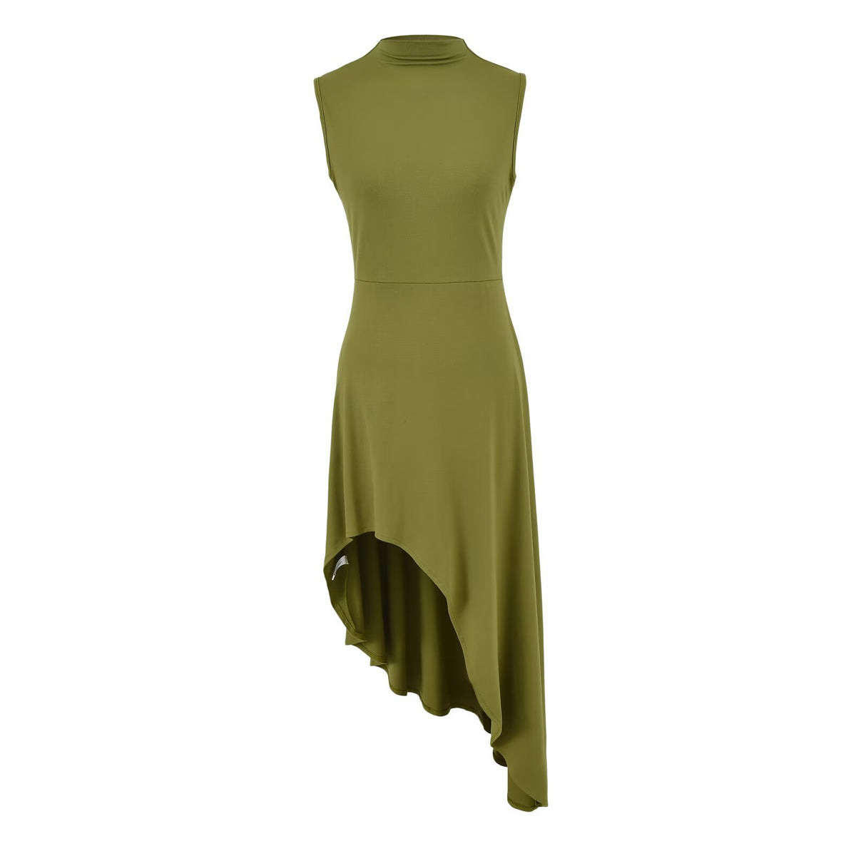 French Style High Collar Sleeveless Dress