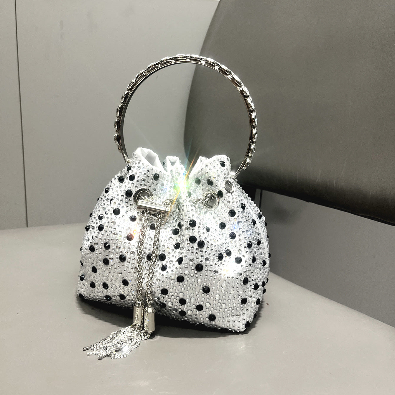 Diamond Crystal Bucket Bag
