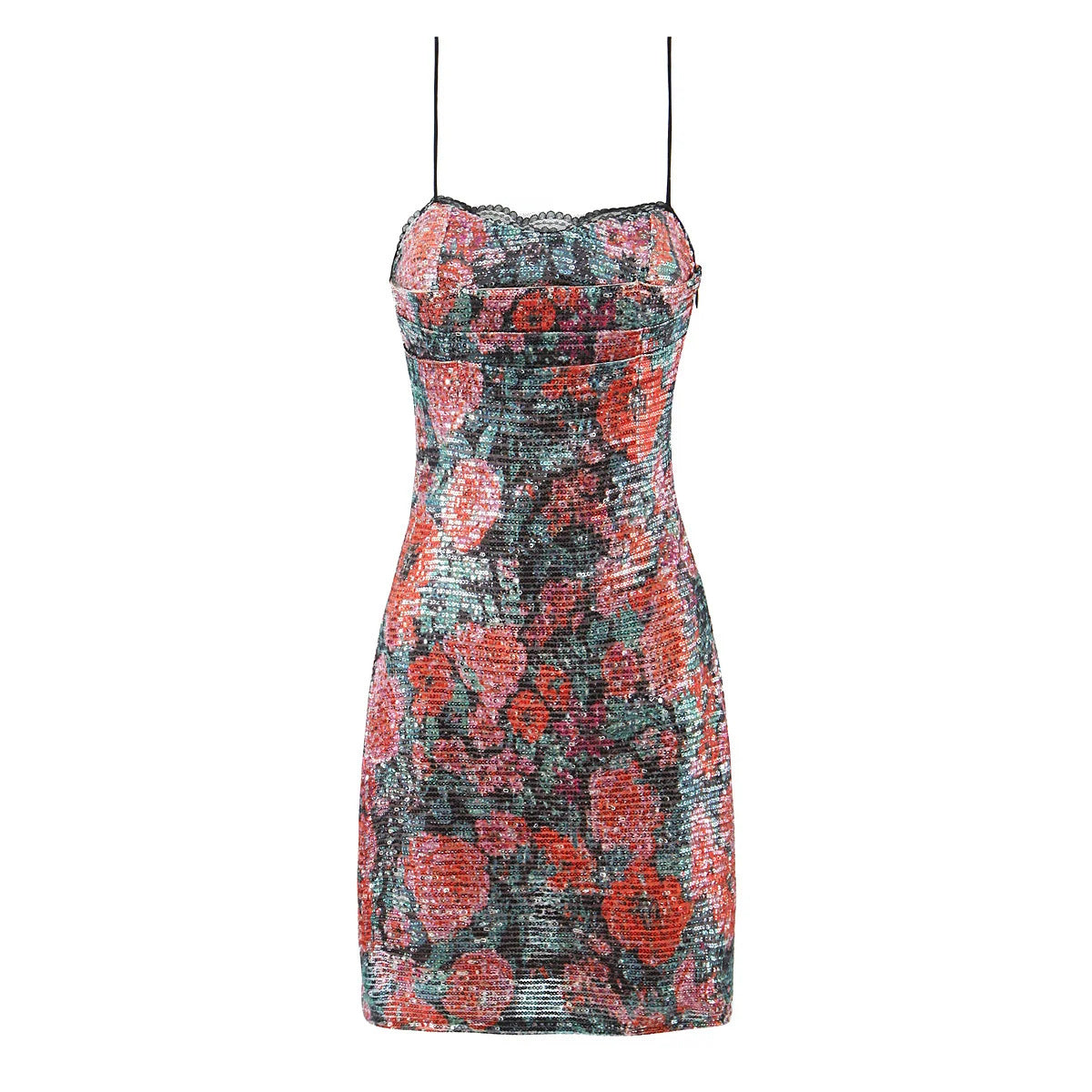 Multi pailletten camisole mini-jurk