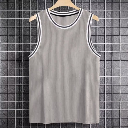 Sleeveless camisole summer men's T-shirt with a prominent basketball and fitness suit