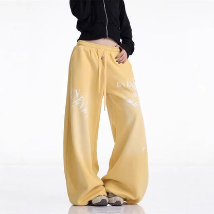 Yellow Track Pants Women's Jazz Dance Floor-Length Pants