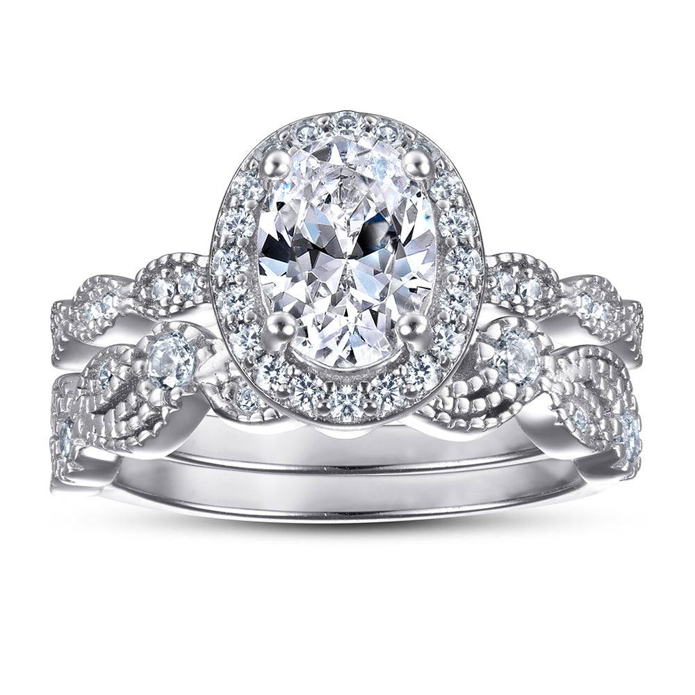 Stapelbare ring van sterling zilver met zirkonia