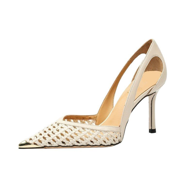 French-Style Pointed-Toe Hollow-Out Women Sandals