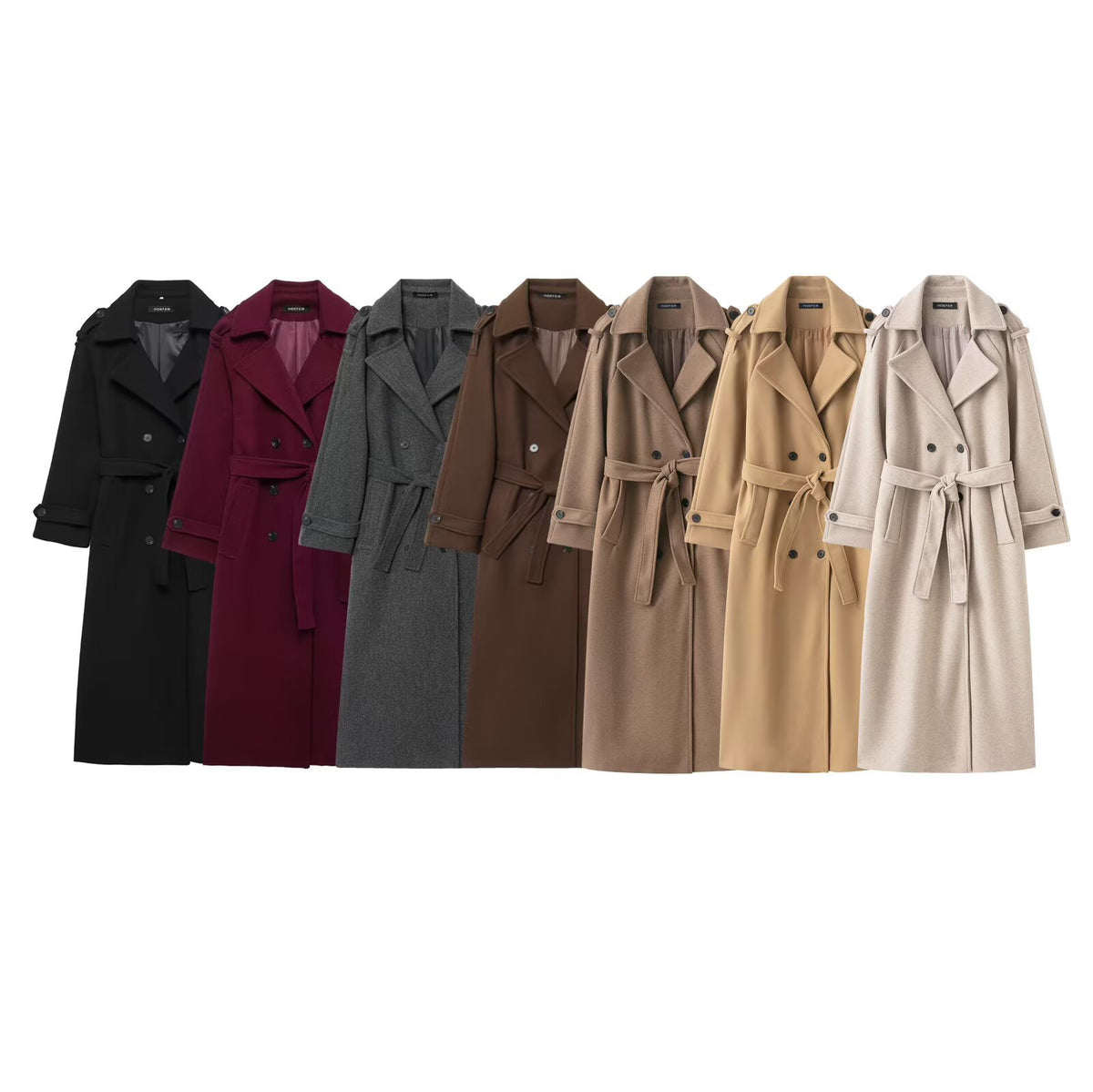Womens Woolen Double Breasted Coat